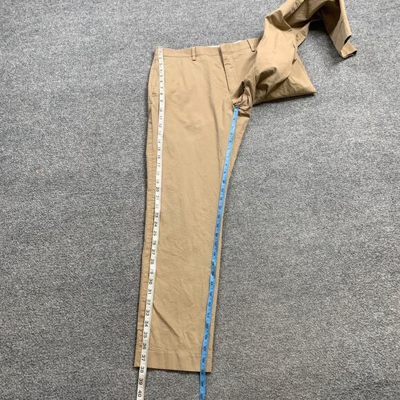 J Crew Pants Mens 34 Parchment Cotton Blend Ludlow SLIM Stretch Chino Flat Front - Picture 6 of 12